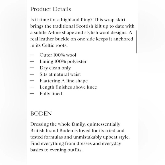 BODEN Faye Tweed Kilt Skirt - Picture 13 of 13